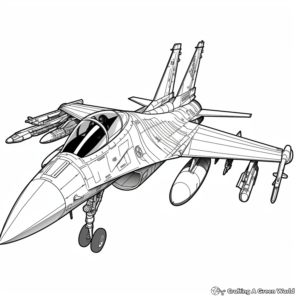 Fighter jet coloring pages