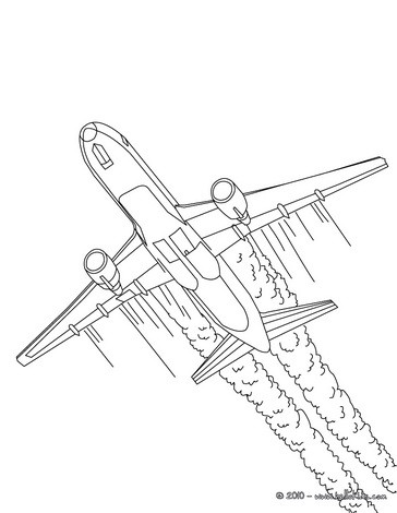 Plane take off coloring pages