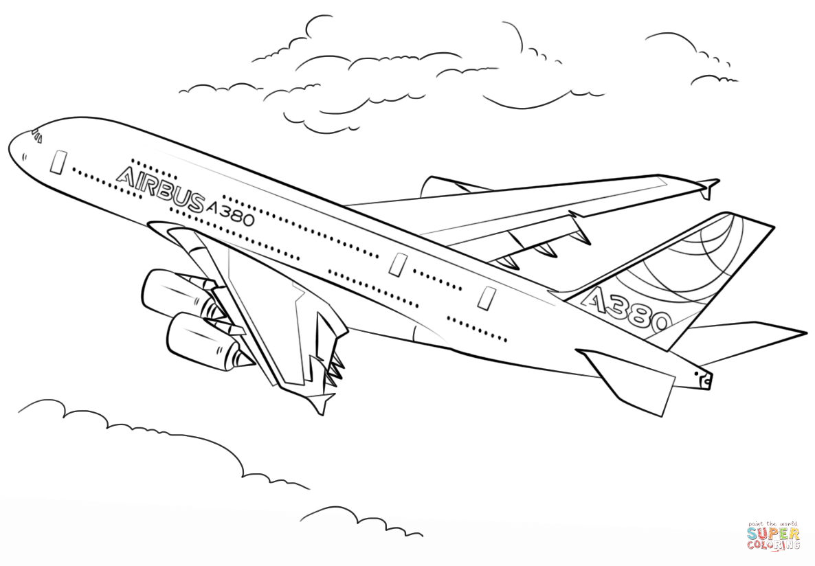 Airbus a coloring page free printable coloring pages