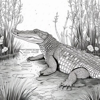 Page alligator coloring page images