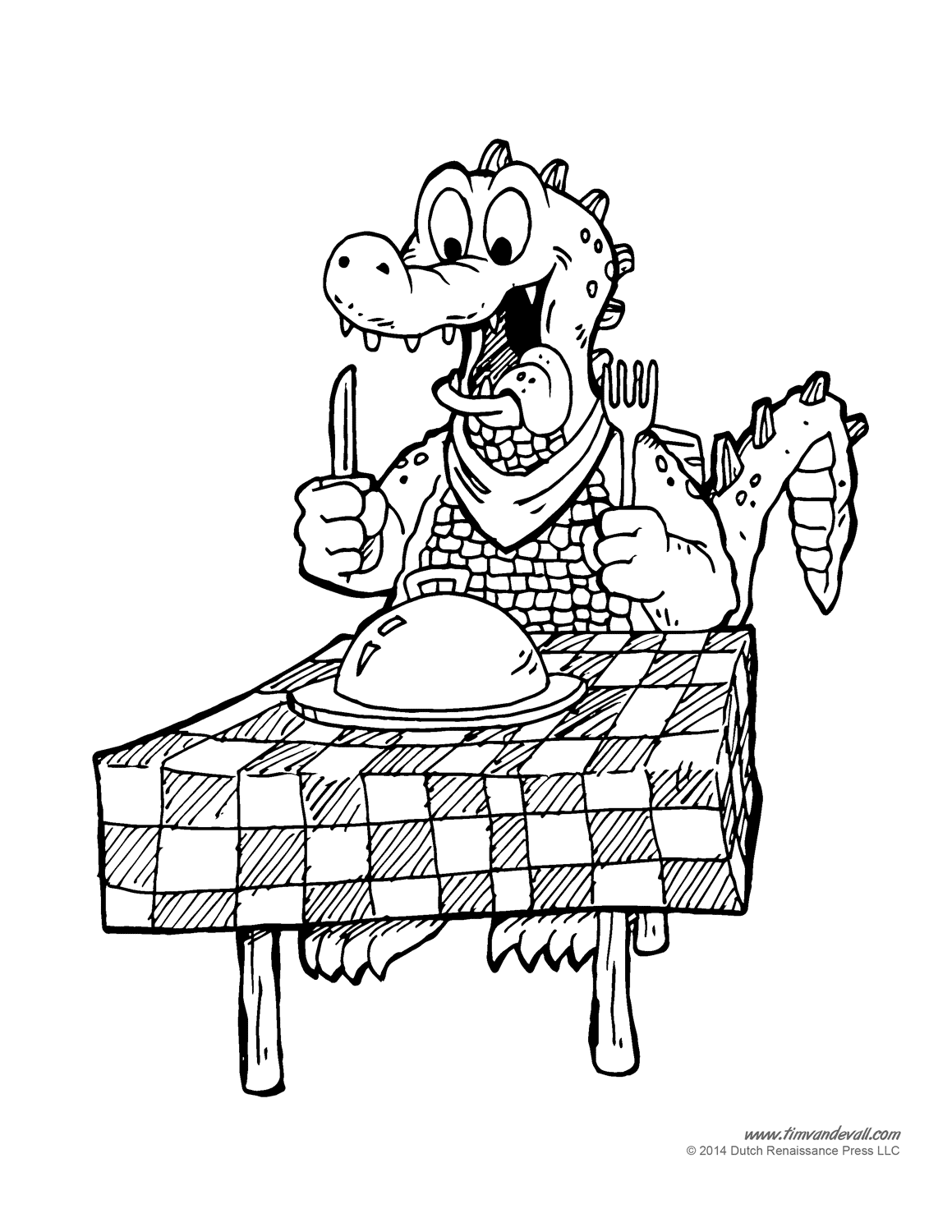 Alligator coloring pages â tims printables