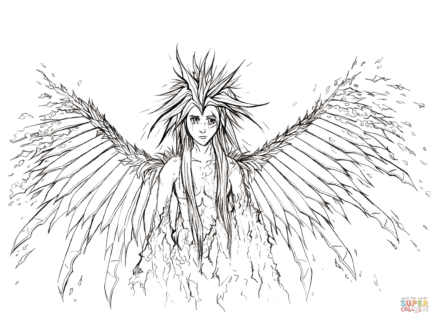 Broken angel coloring page free printable coloring pages