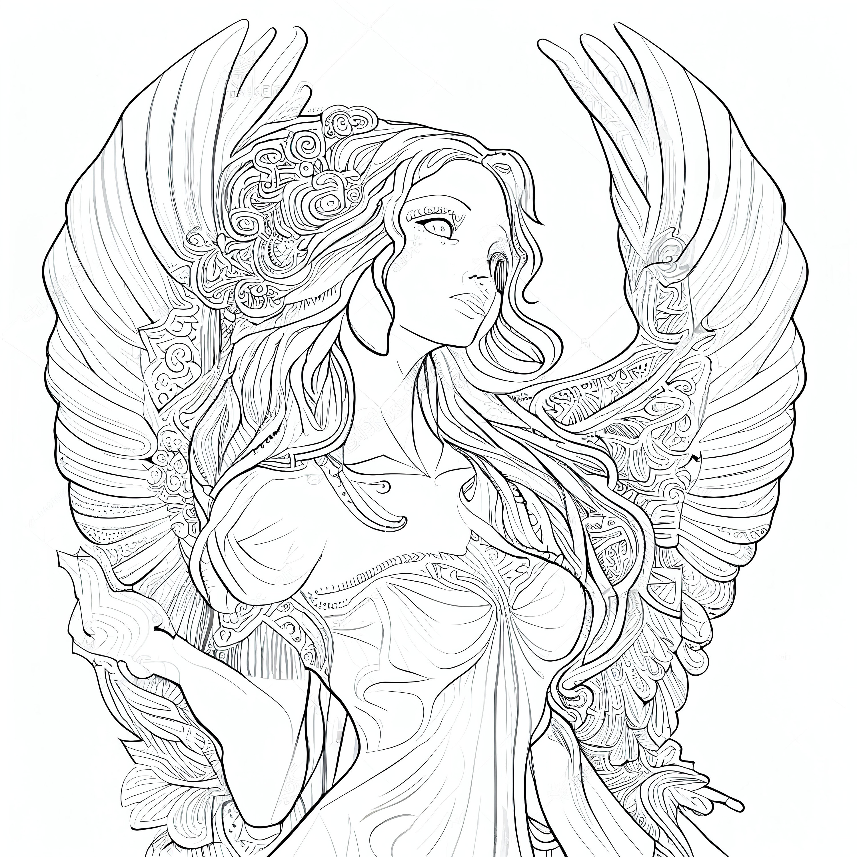 Pack stress relief coloring pages angel digital print filigree detailed mandala instant download set coloring pages for adults