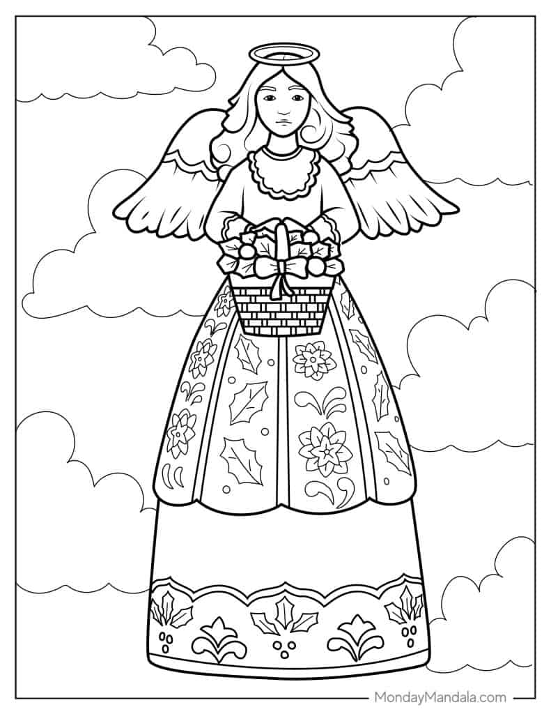 Angel coloring pages free pdf printables