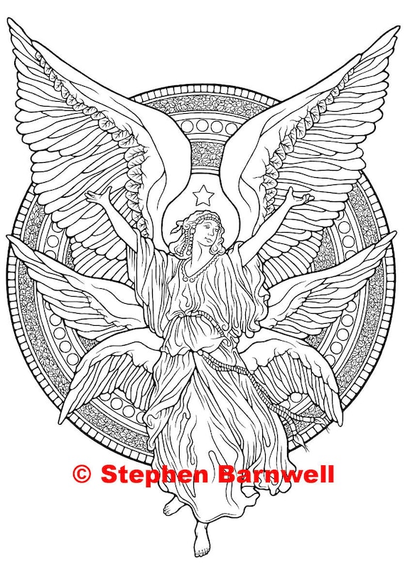 Angel coloring pages angelic art angel coloring christian coloring page download now