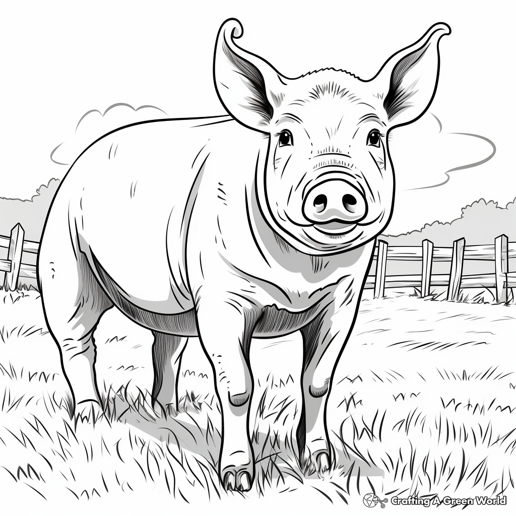 Realistic farm animal coloring pages