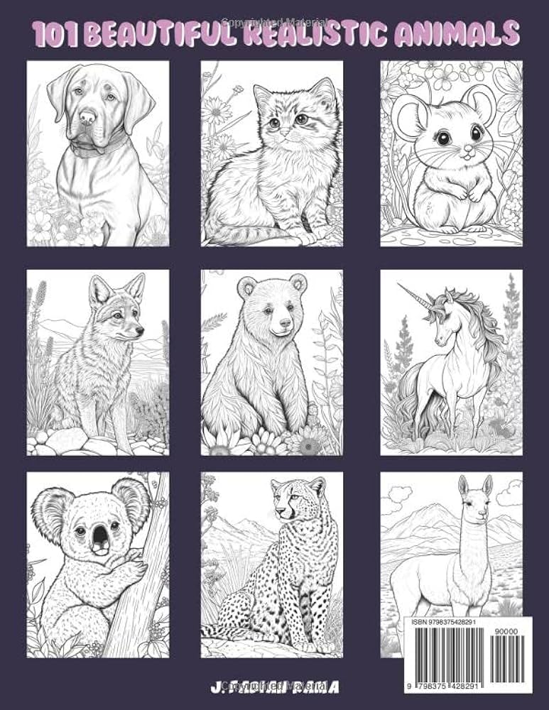 Animals coloring book a beautiful and relaxing adult coloring book with amazing animal designs for kids aged