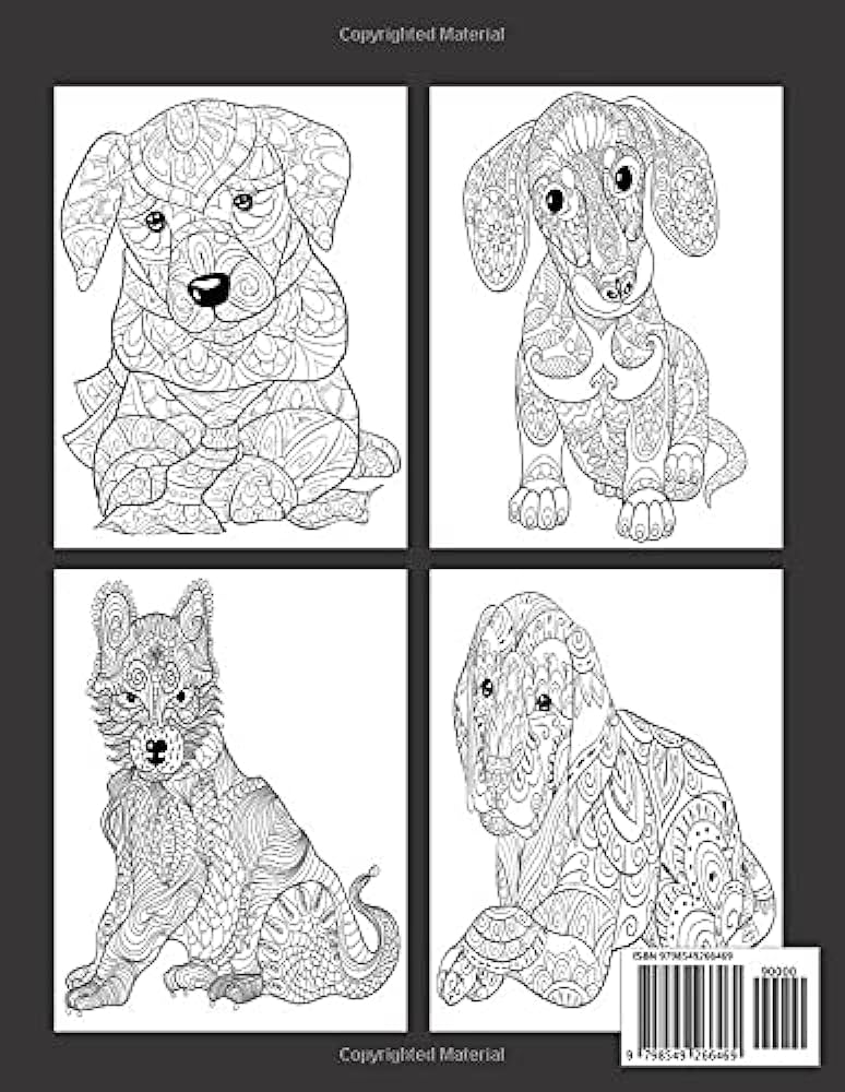 Dog coloring book for adults dog coloring book for boys and girls of all ages realistic dog coloring pages relaxation with stress relieving by foysal farabi