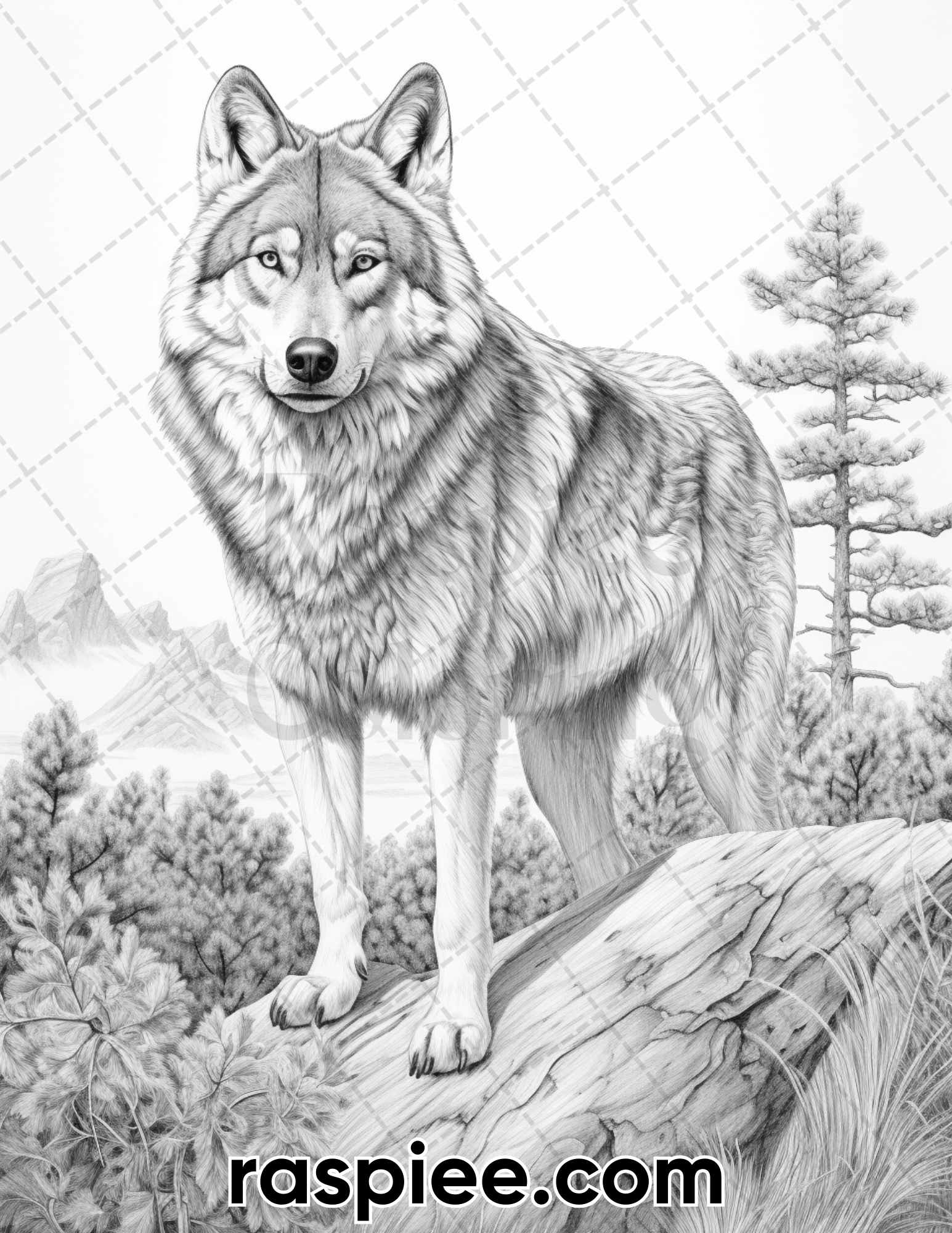 Wild animals grayscale coloring pages for adults printable pdf ins â coloring