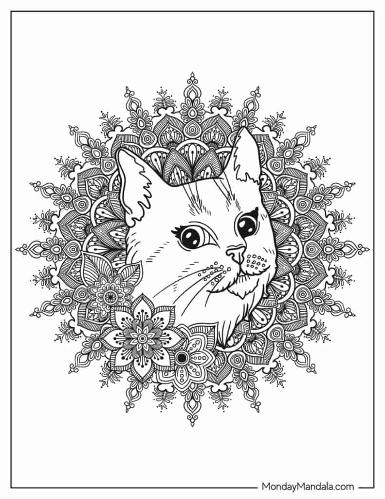 Animal mandala coloring pages free pdf printables