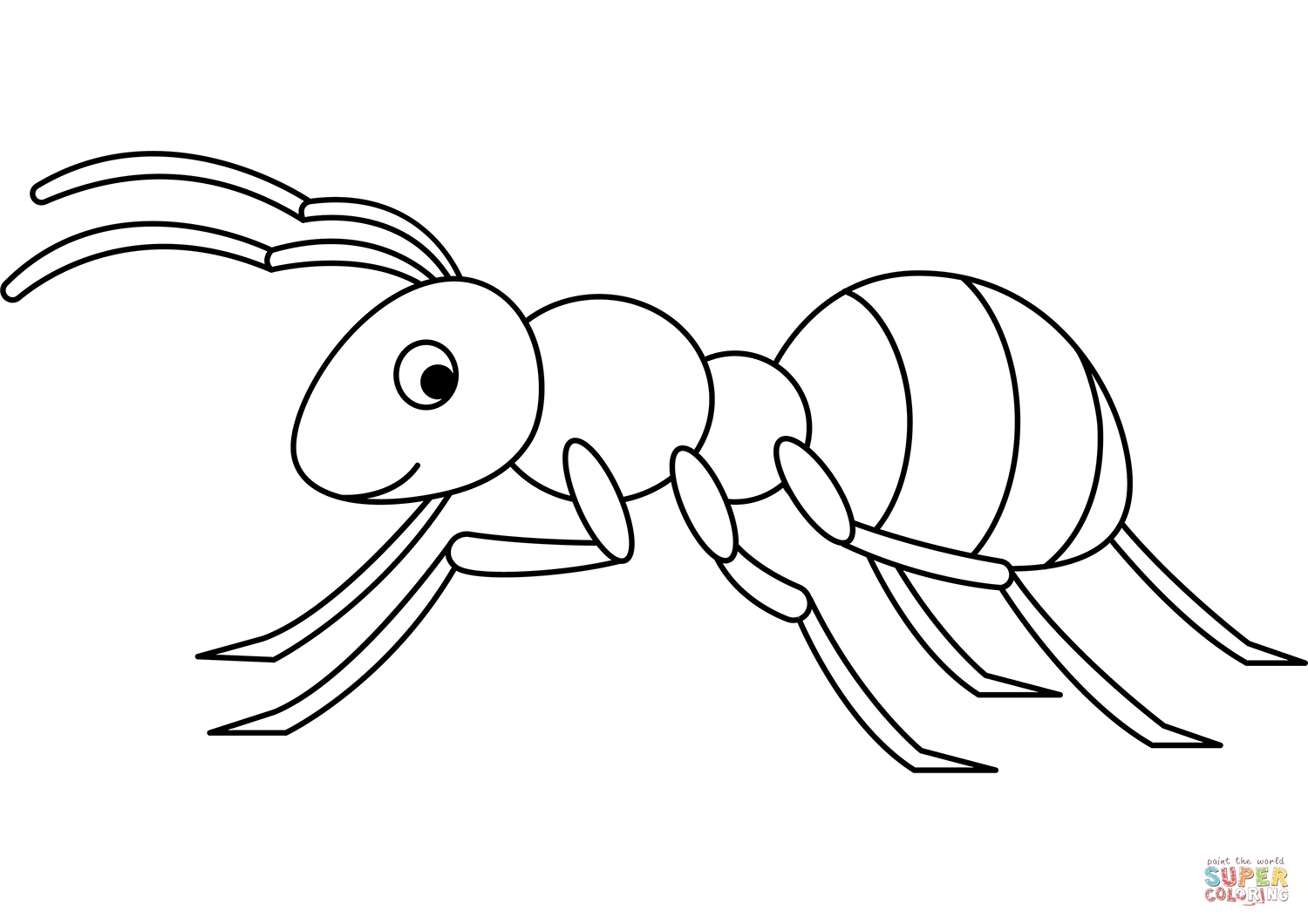 Cute ant coloring page free printable coloring pages