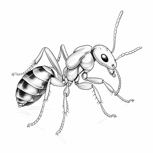 Premium ai image carpenter ant adult coloring page realistic image outline thick lines