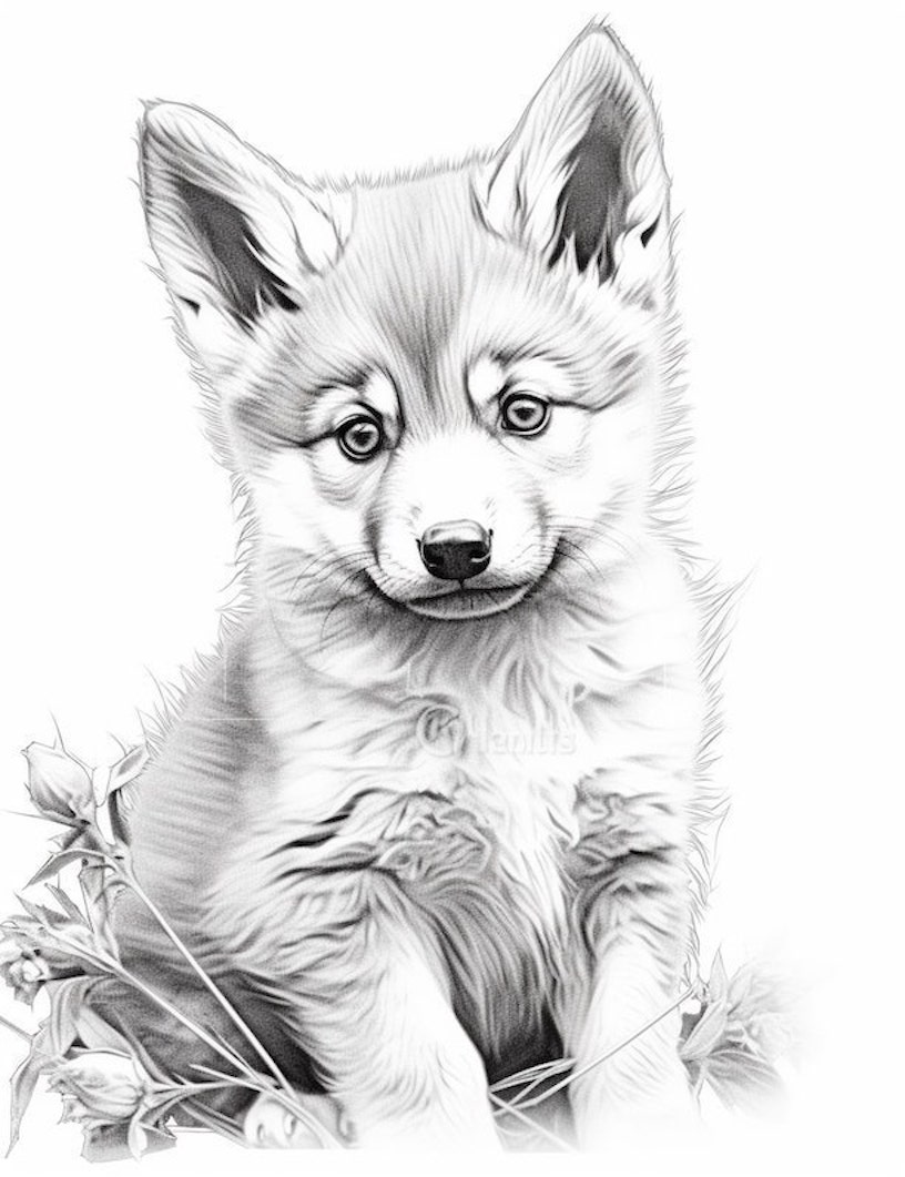 Majestic wolf coloring pages for kids and adults