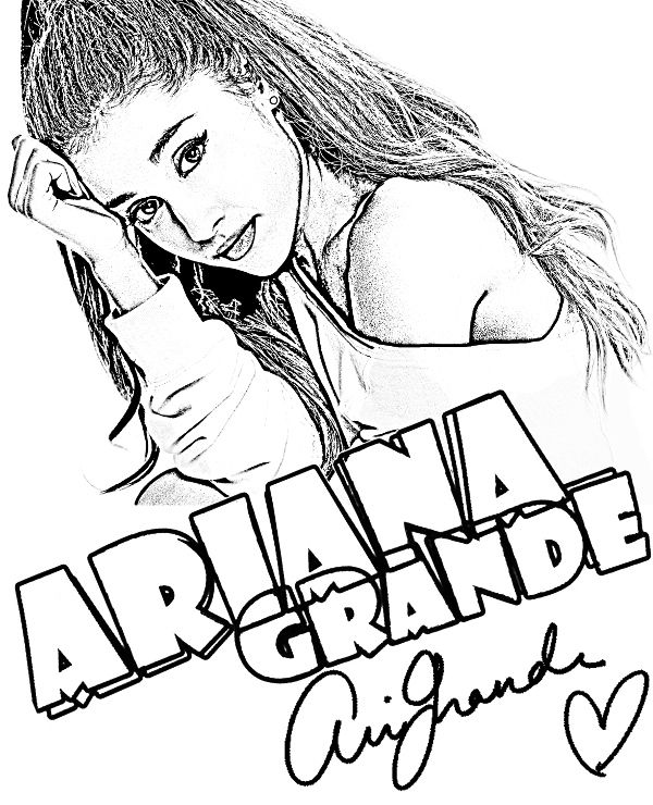 Free ariana grande coloring page for children arianagrande grande singer coloringpag colorâ ariana grande ariana grande drawings coloring pag to print