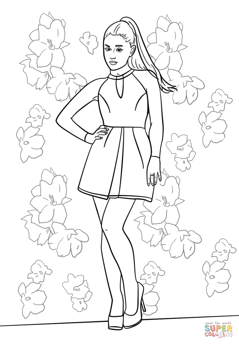 Ariana grande coloring page free printable coloring pages