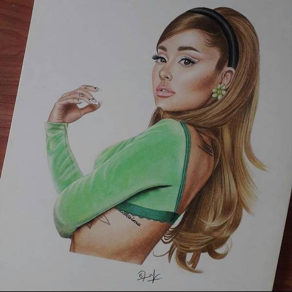 Ariana grande portrait poster by eshaal ilyas