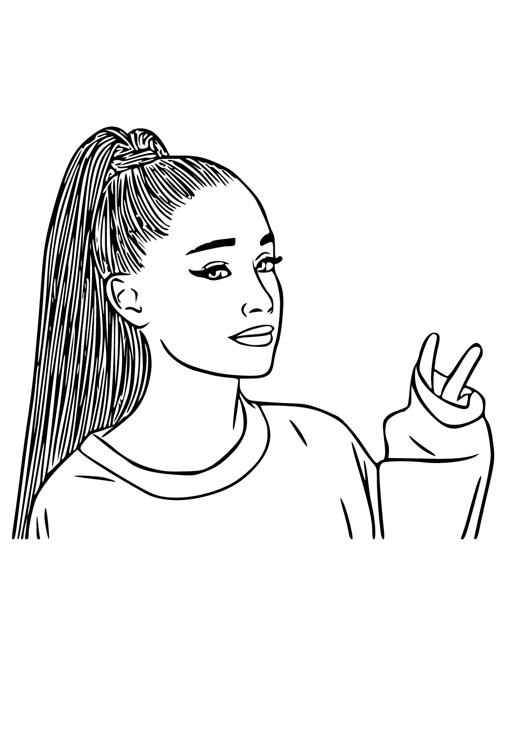 Free printable ariana grande sweater coloring page sheet and picture for adults and kids girls and boys