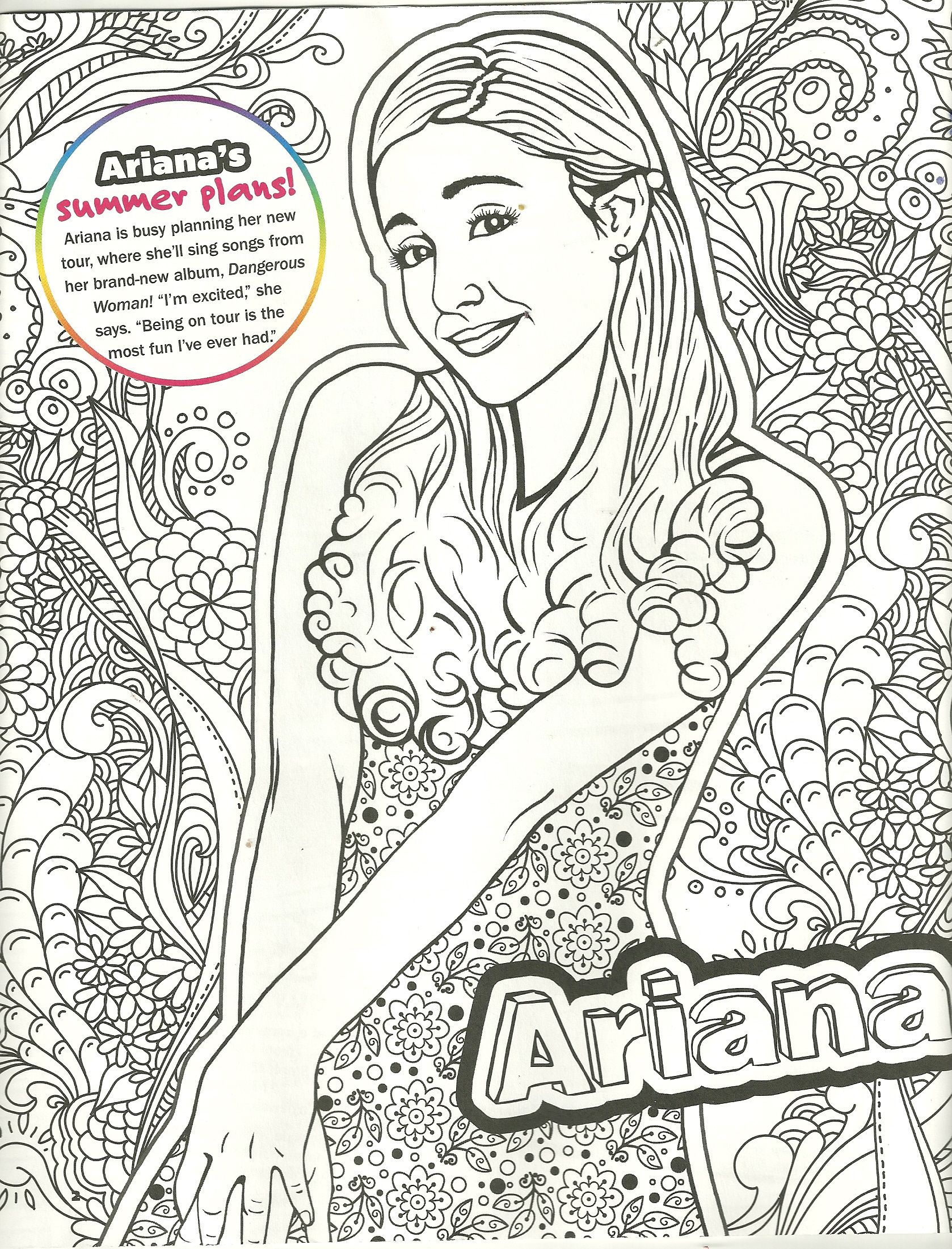 Ariana grande coloring page ariana grande coloring pages ariana