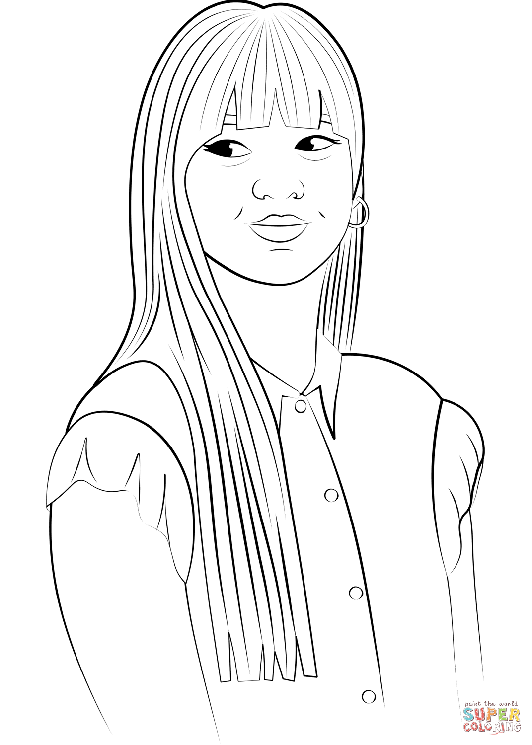 Lisa from blackpink coloring page free printable coloring pages