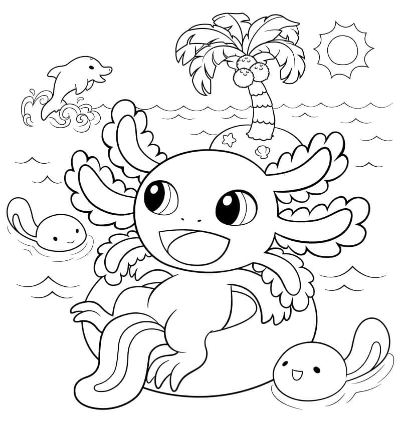 Axolotl coloring pages