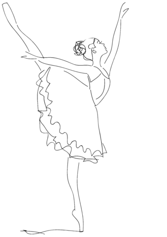 Ballerina coloring page free printable coloring pages