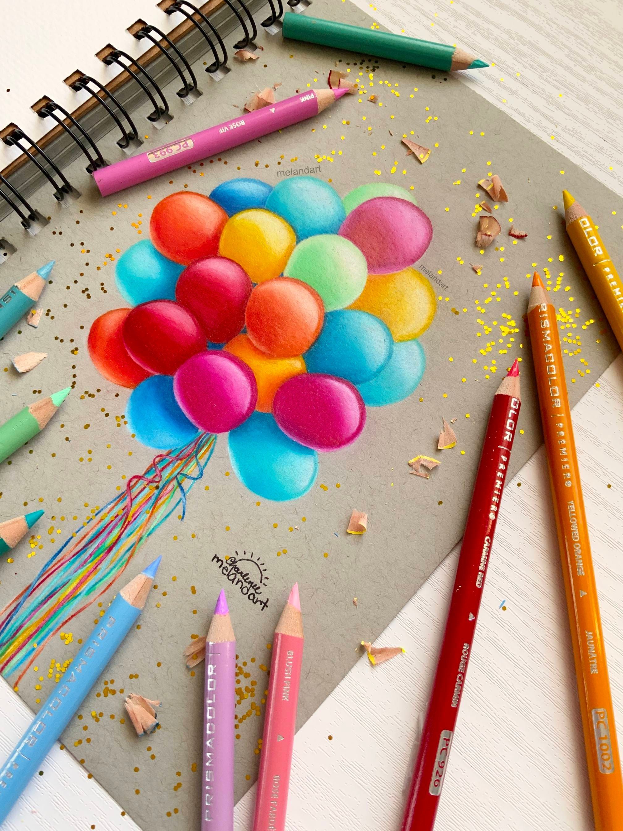 Realistic balloon drawing how to draw balloons colored pencil art projects colored pencil artwork