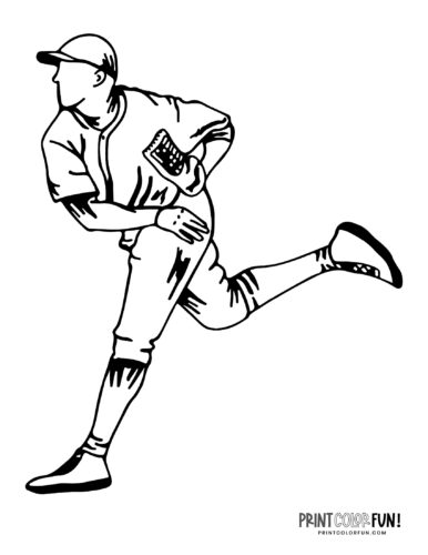 Baseball player coloring pages clipart free sports printables at