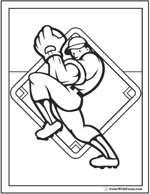 Baseball coloring pages â pitcher and batter sports coloring pages