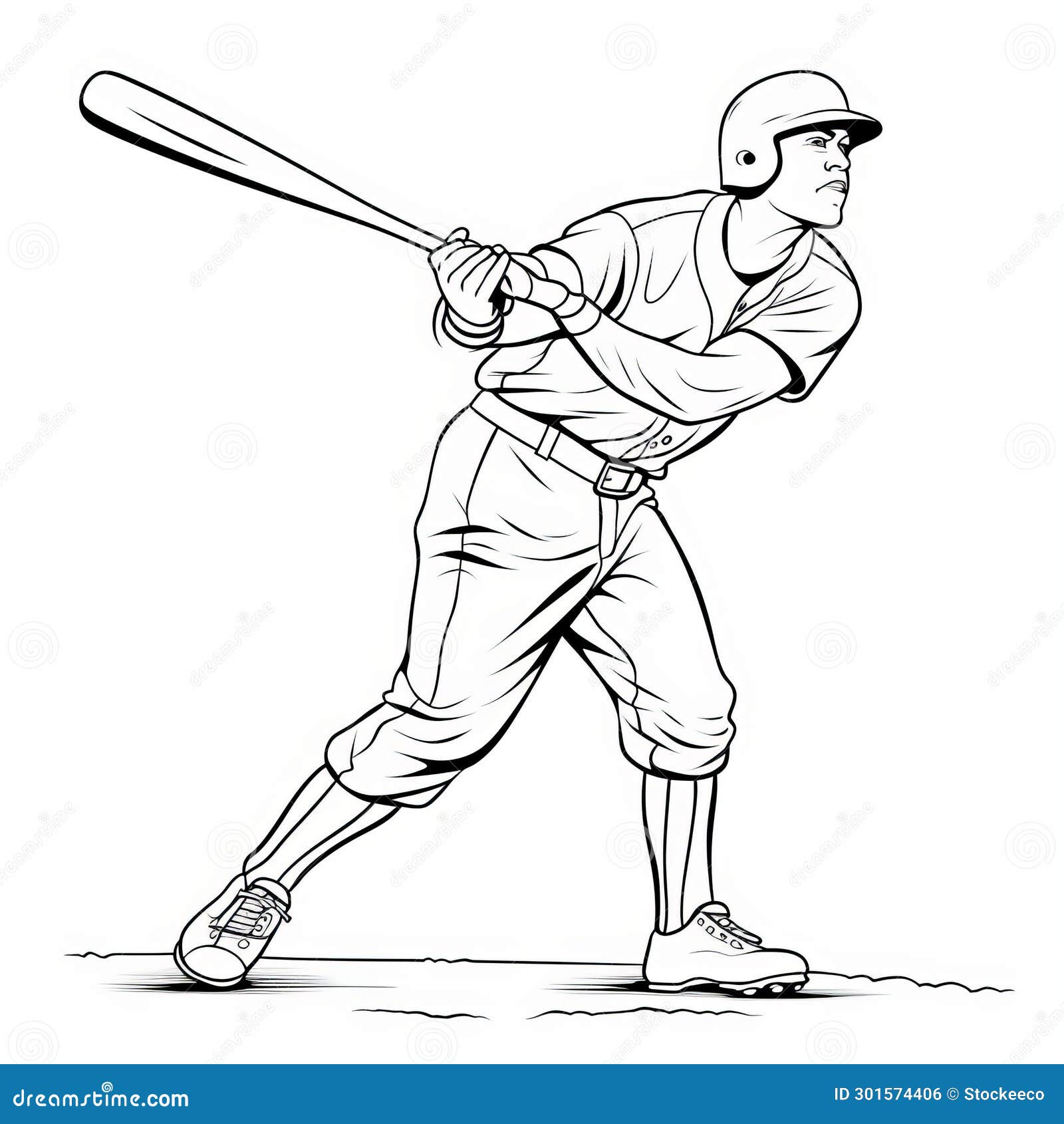 Coloring page baseball player stock illustrations â coloring page baseball player stock illustrations vectors clipart