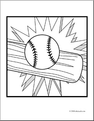 Clip art sports icon baseball coloring page i