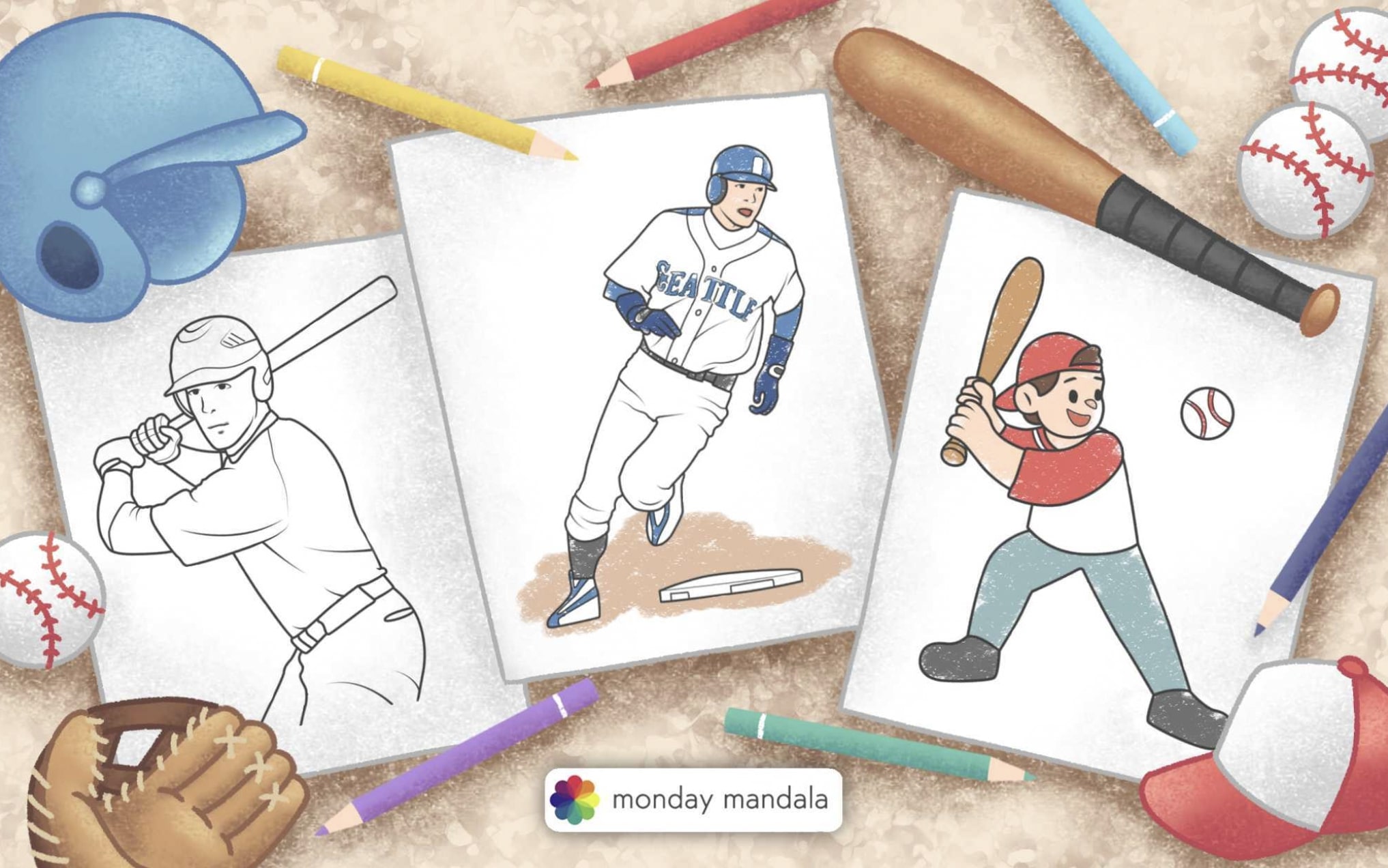 Baseball coloring pages free pdf printables