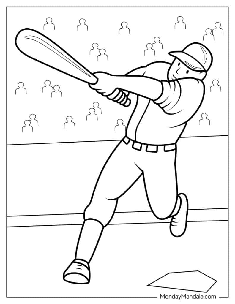 Baseball coloring pages free pdf printables