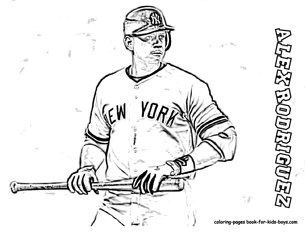 Mlb baseball player coloring page