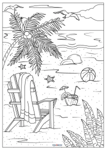 Free printable beach coloring pages for kids