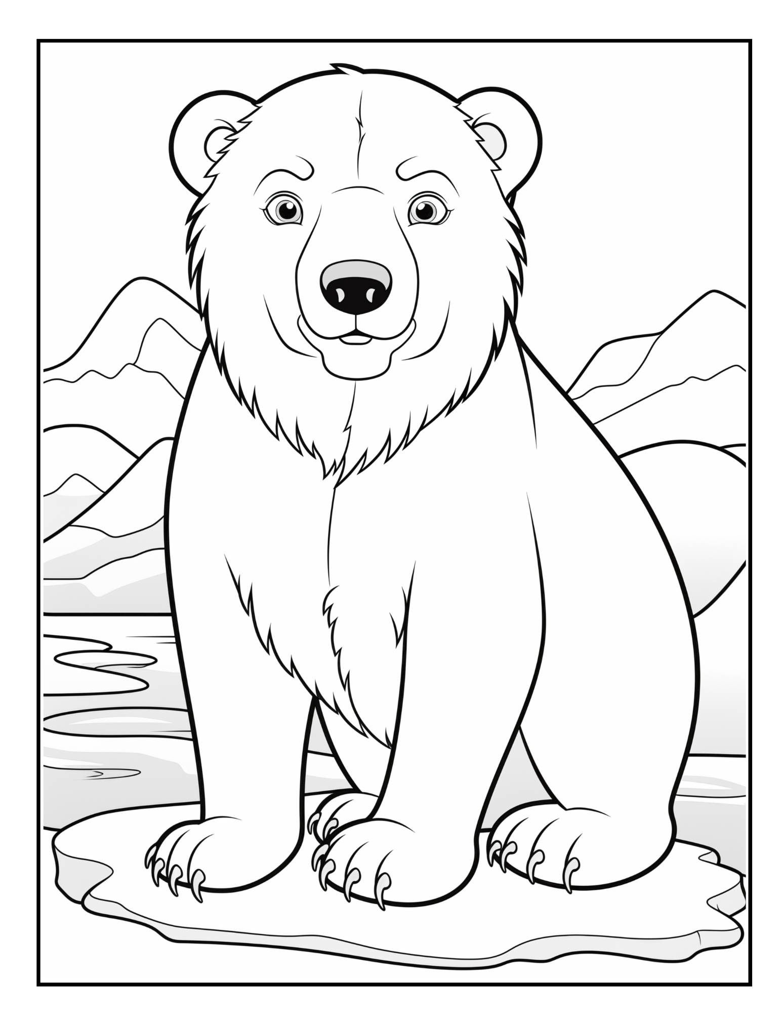 Polar bear coloring page â curious learners academy