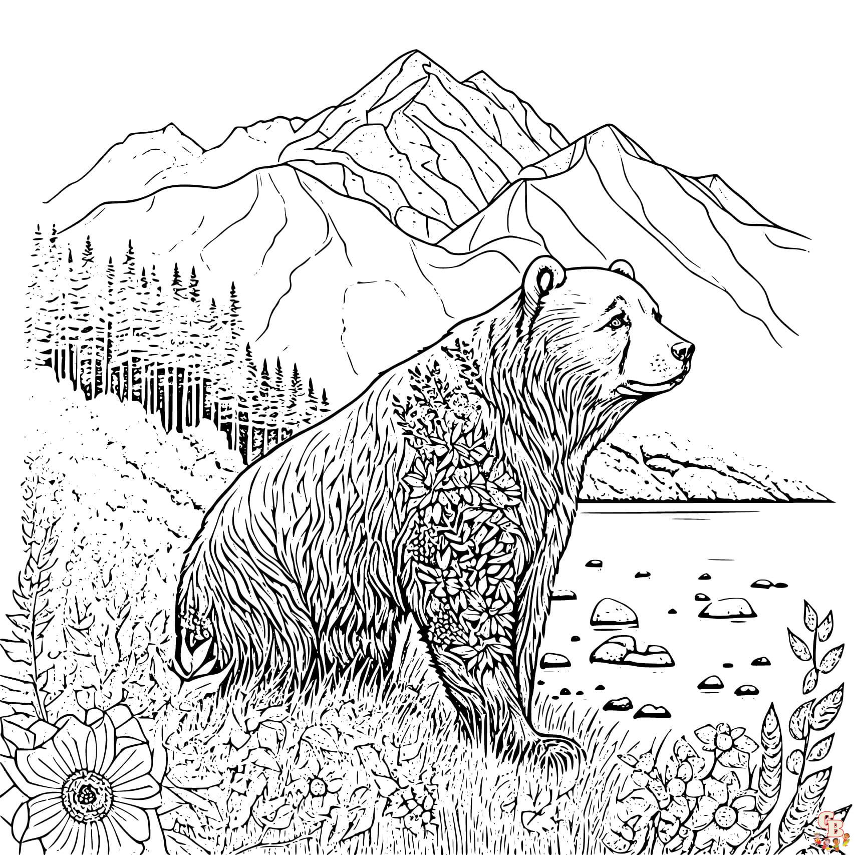 Explore the wild with free printable bear coloring pages