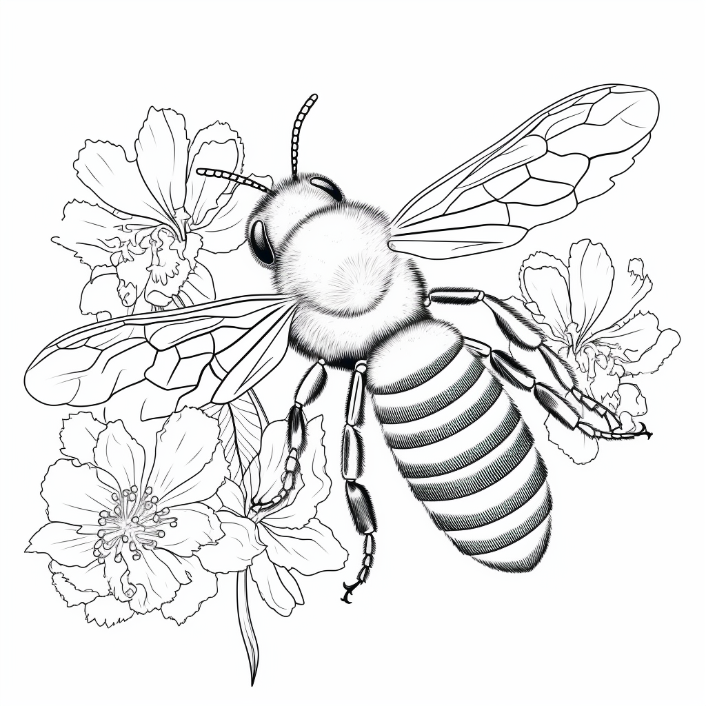 Honeybee coloring pages
