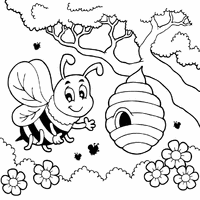 Honey bee coloring pages