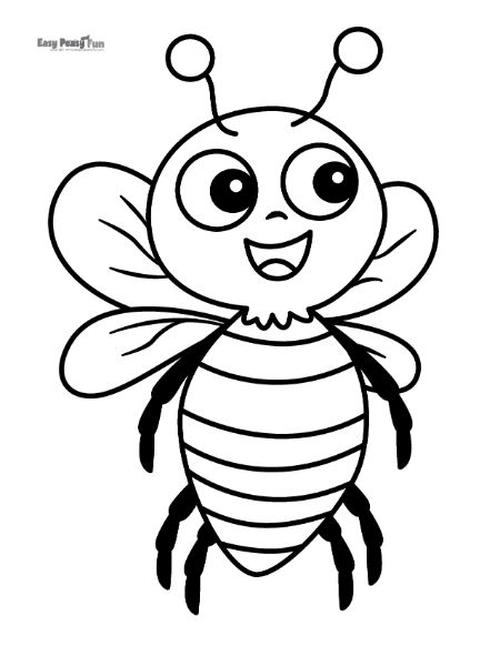 Printable bee coloring pages â cute sheets