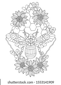 Thousand coloring page bee royalty