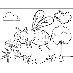 Honey bee coloring page