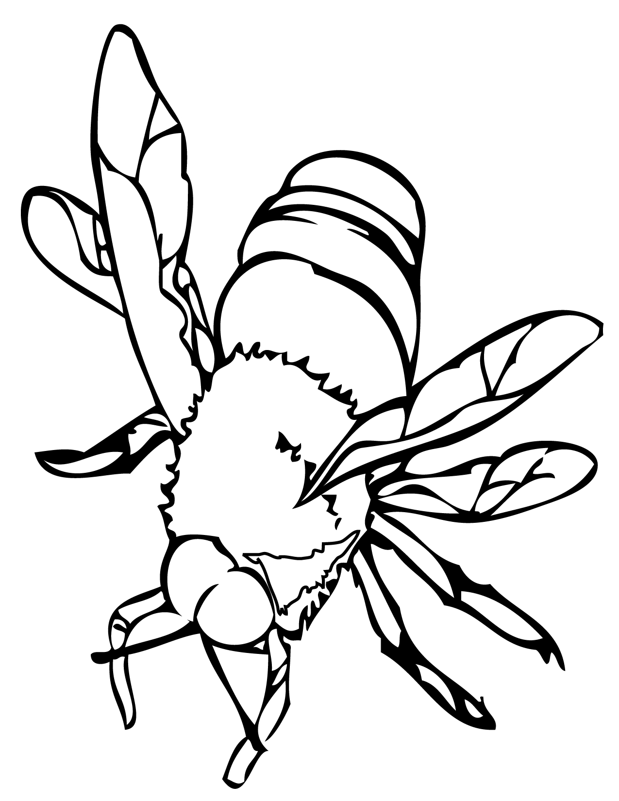 Free printable bee coloring pages for kids