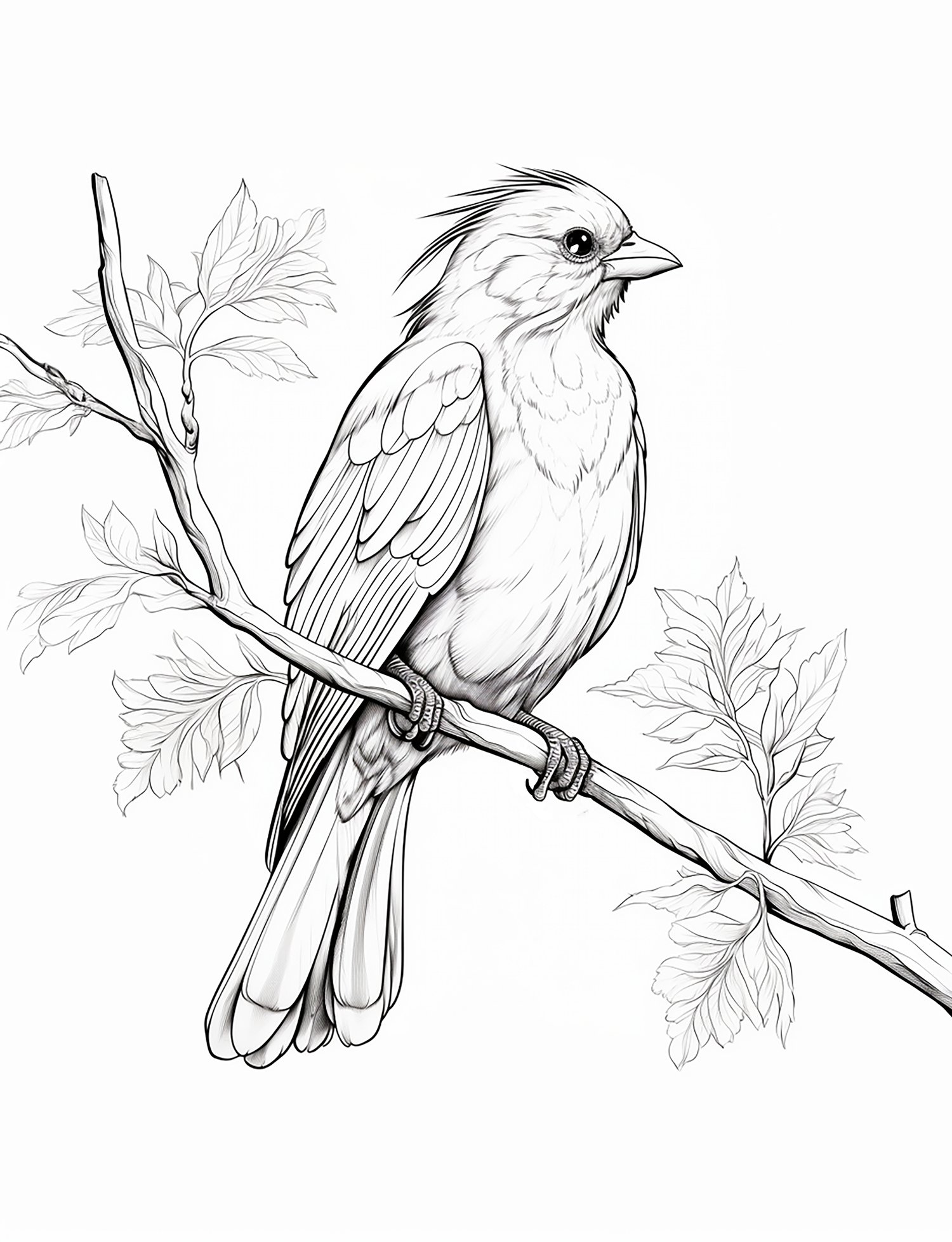 Realistic birds coloring pages