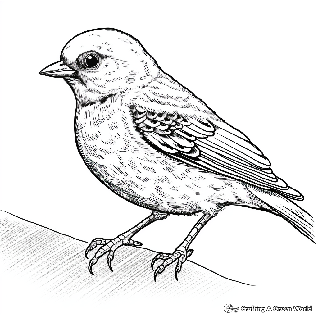 Realistic bird coloring pages