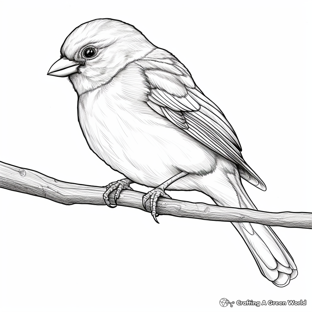 Realistic bird coloring pages