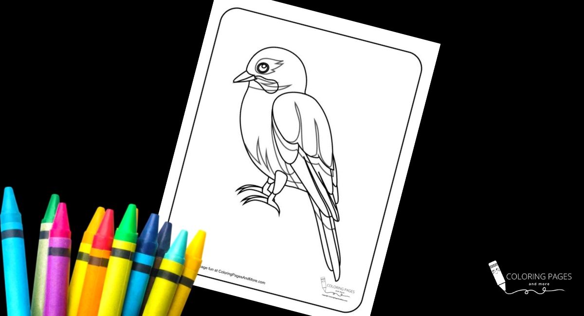 Realistic bird coloring page