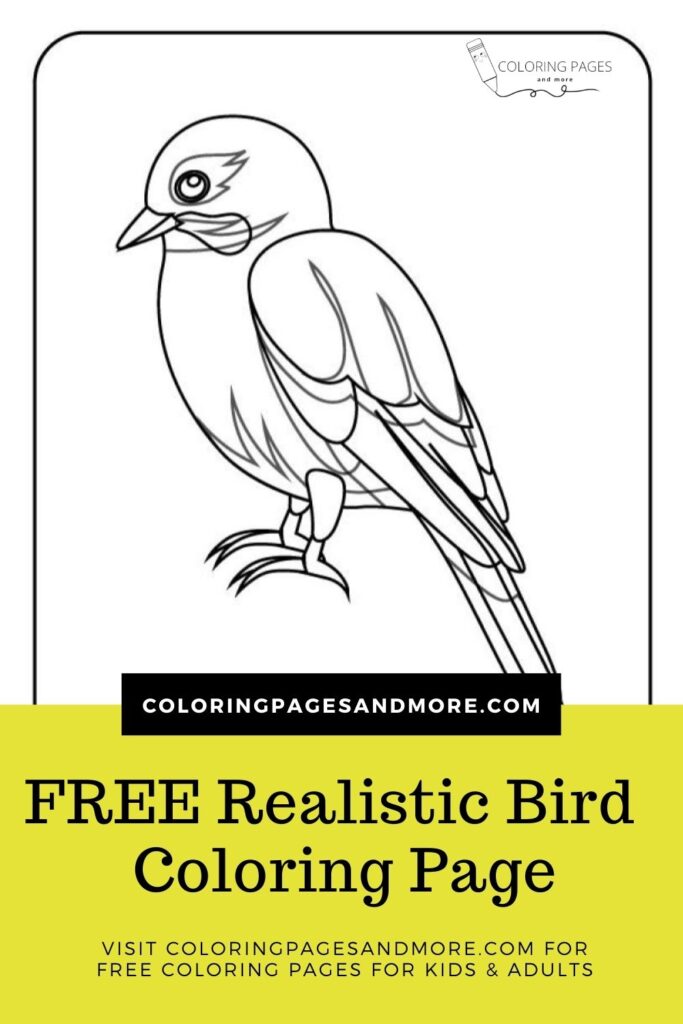 Realistic bird coloring page