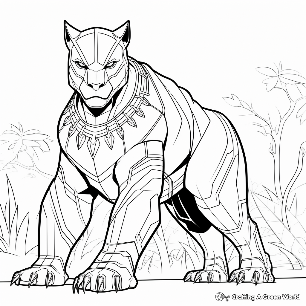 Black panther animal coloring pages