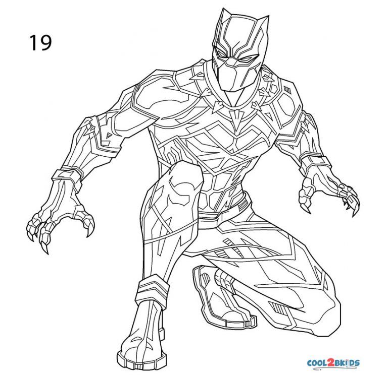 How to draw black panther step by step pictures black panther drawing black panther art avengers coloring