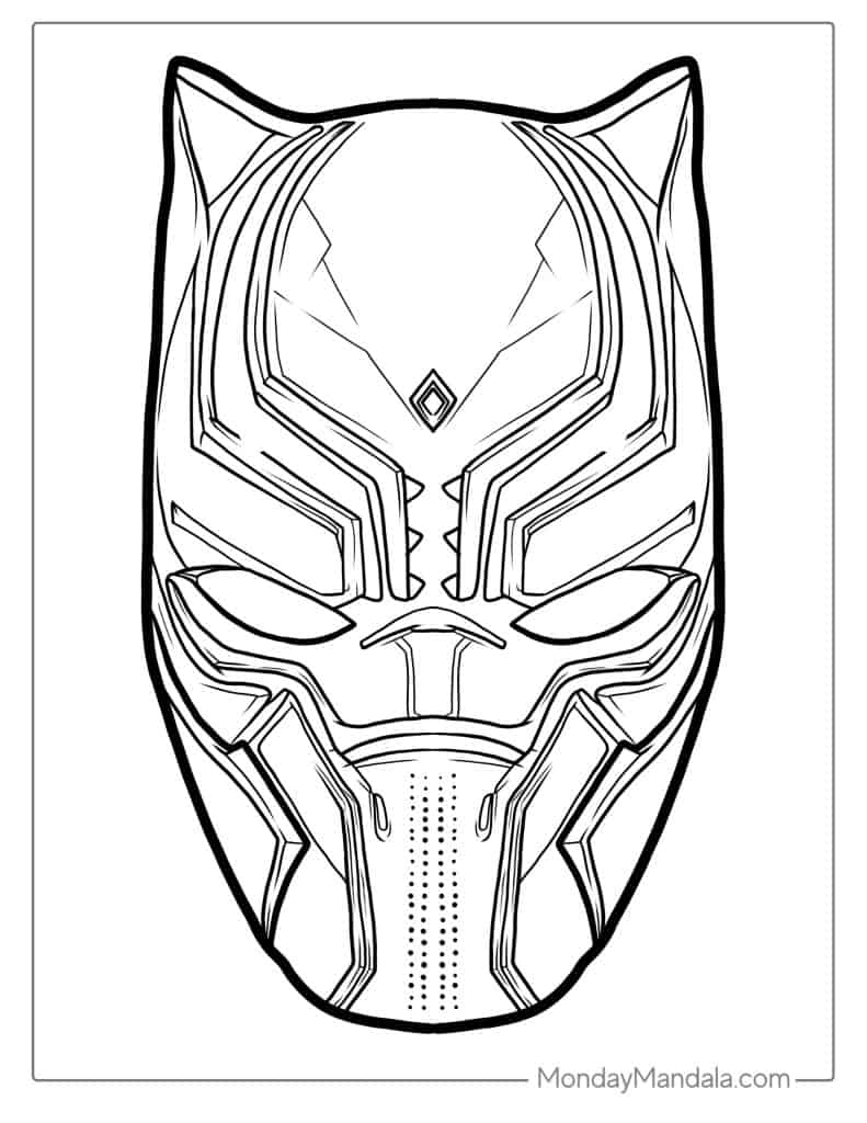 Black panther coloring pages free pdf printables